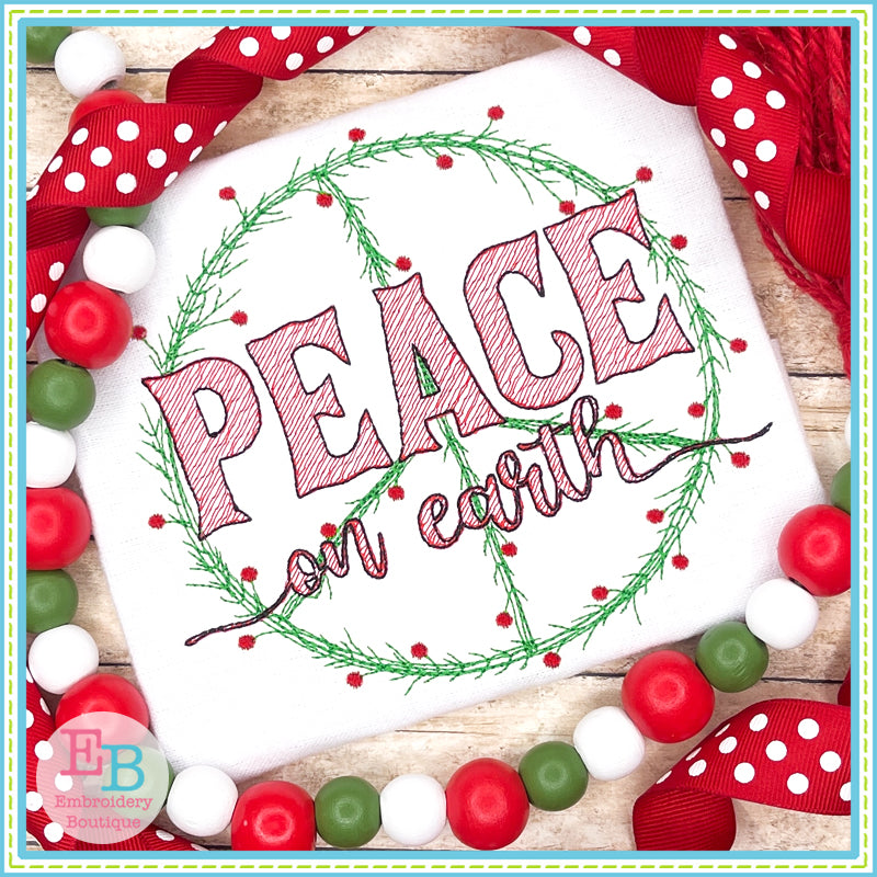 Peace On Earth Sketch Design, Embroidery