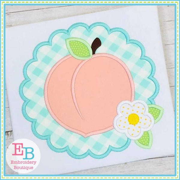 Peach Scallop Satin Applique, Applique
