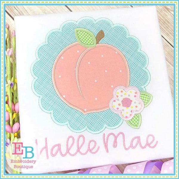 Peach Scallop Satin Applique, Applique