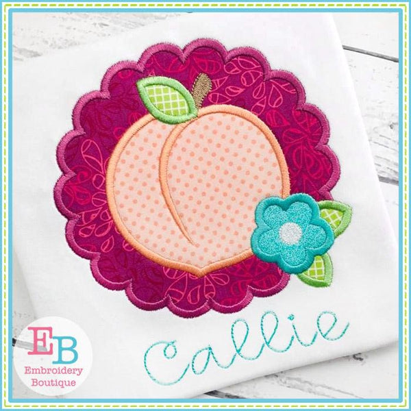 Peach Scallop Satin Applique, Applique