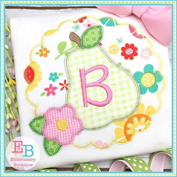 Pear Scallop Zigzag Applique, Applique