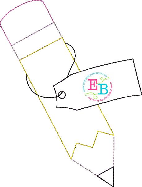 Pencil Tag Bean Applique, Applique
