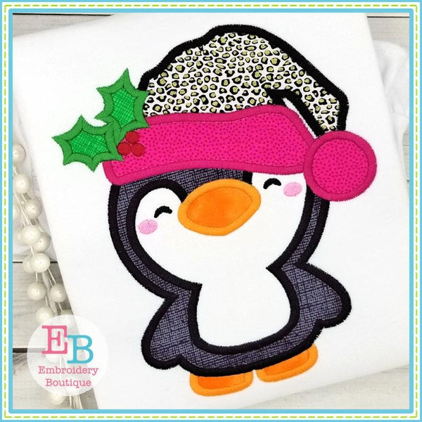 Santa Penguin Satin Applique, Applique