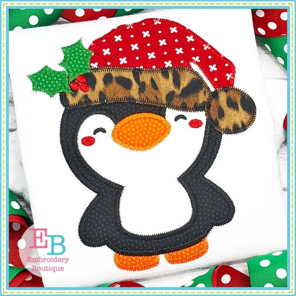 Santa Penguin Zigzag Applique, Applique