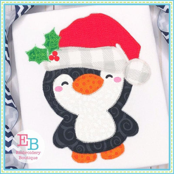 Santa Penguin Zigzag Applique, Applique