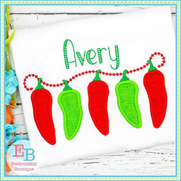 Chili Pepper Swag Applique, Applique
