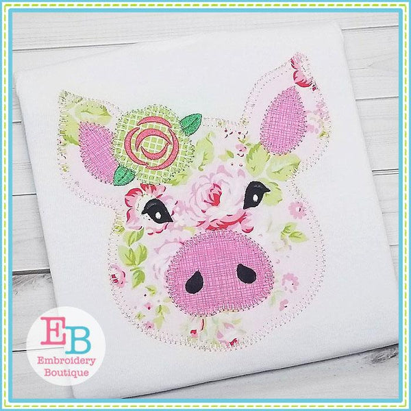 Pig Rose Blanket Stitch Applique, Applique