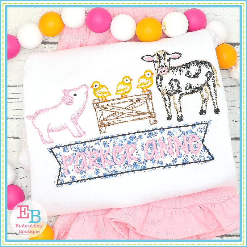 Farm Sketches Embroidery Design Set, Embroidery