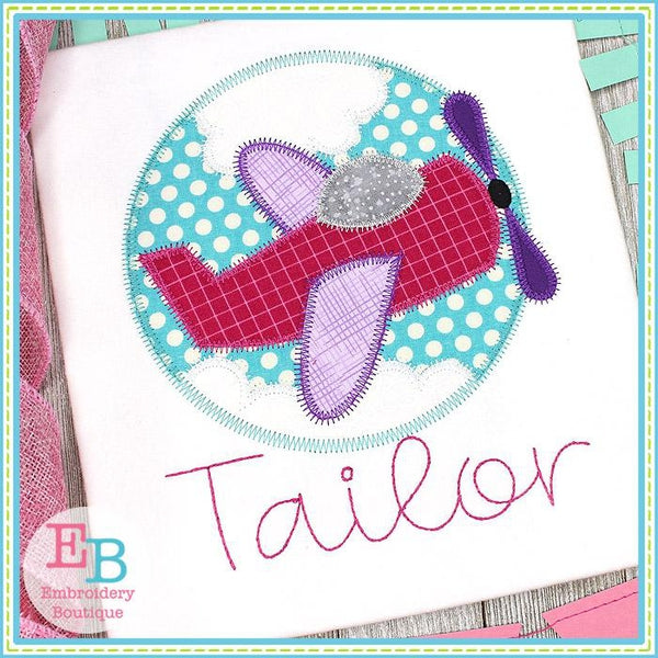 Plane Circle Zigzag Applique, Applique