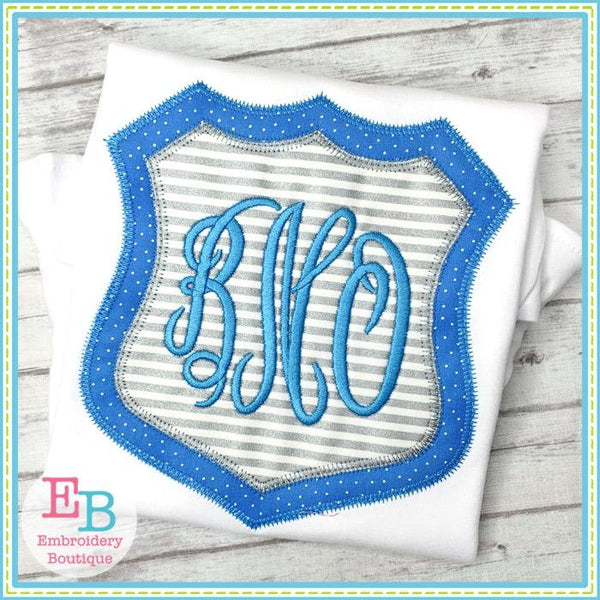 Police Badge Double Zigzag Applique, Applique