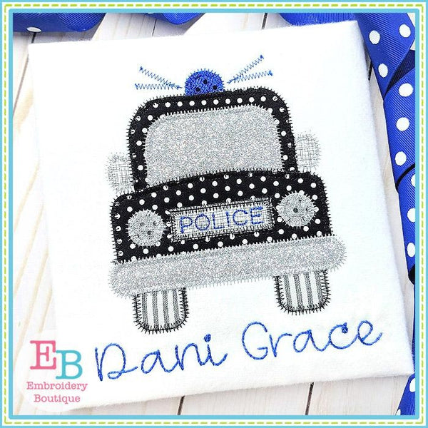 Police Car Zigzag Applique, Applique