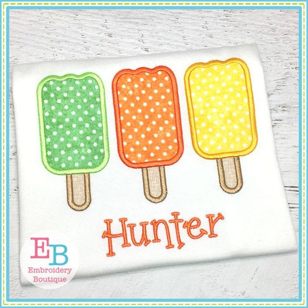 Popsicle Trio Applique, Applique