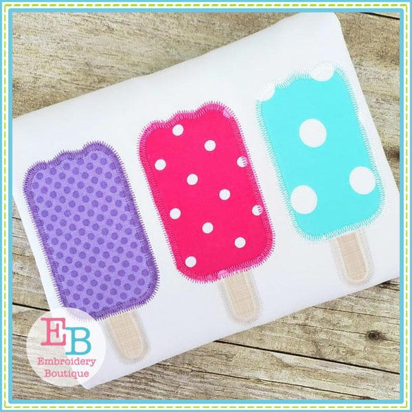 Popsicle Trio Zigzag Applique, Applique