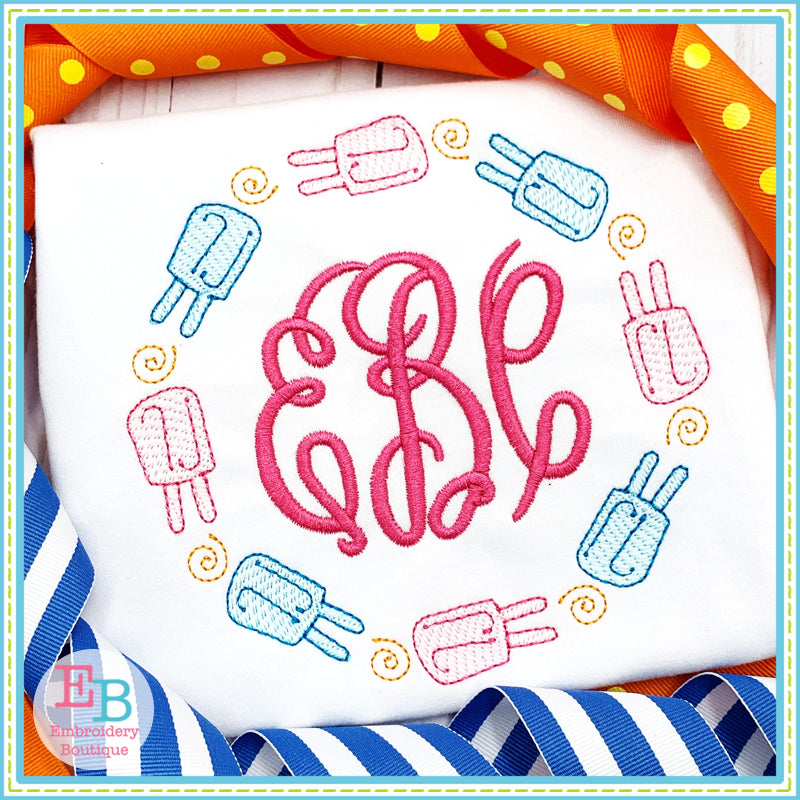 Popsicle Circle Design, Embroidery