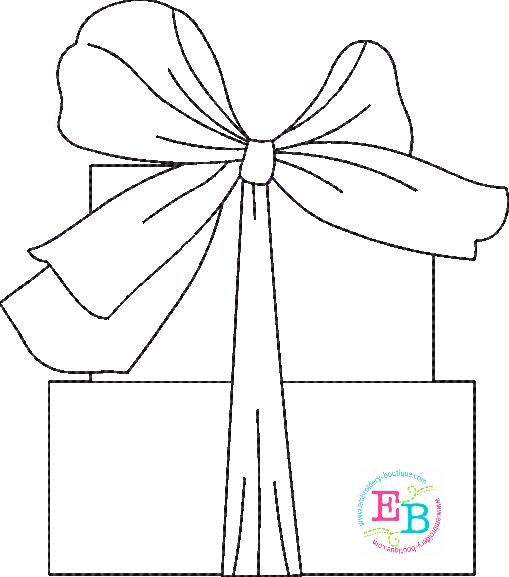 Presents Big Bow Bean Stitch Applique, Applique