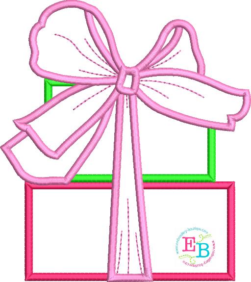 Presents Big Bow Satin Applique, Applique