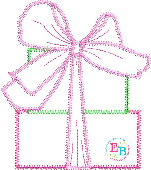 Presents Big Bow Zigzag Applique, Applique