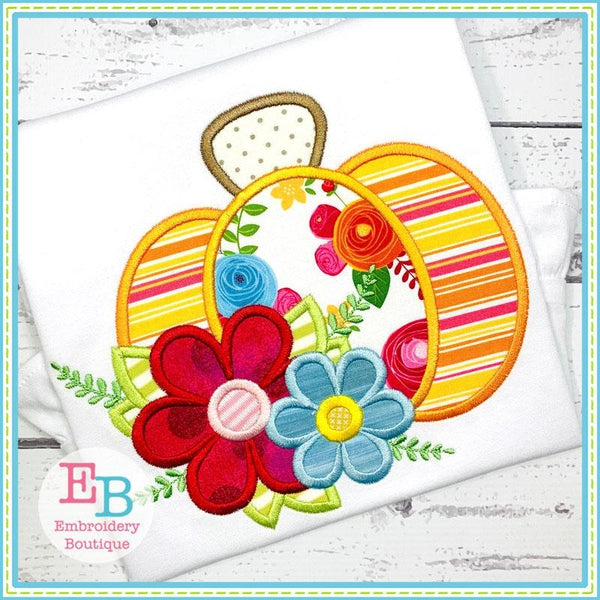 Pumpkin Flowers Satin Applique, Applique