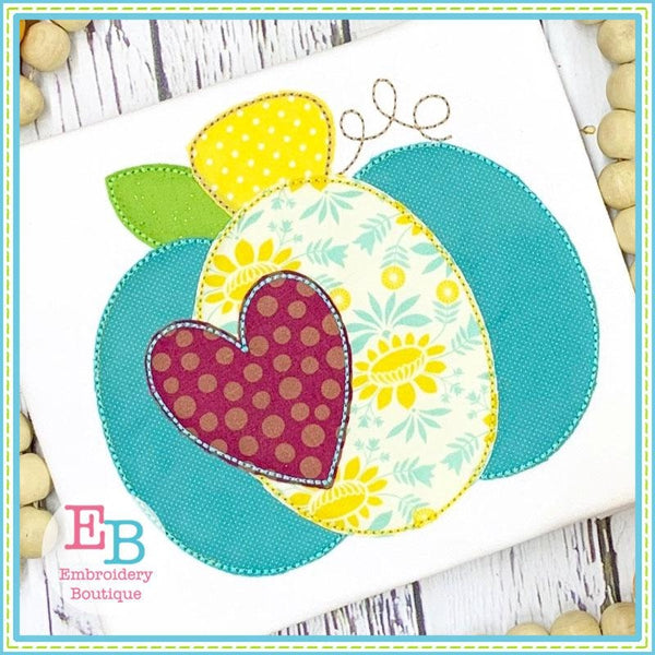 Pumpkin Heart Bean Applique, Applique