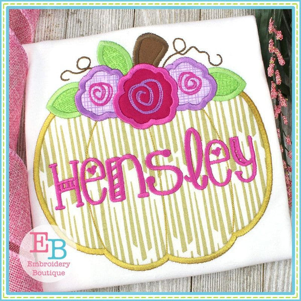 Pumpkin Roses Satin Applique, Applique