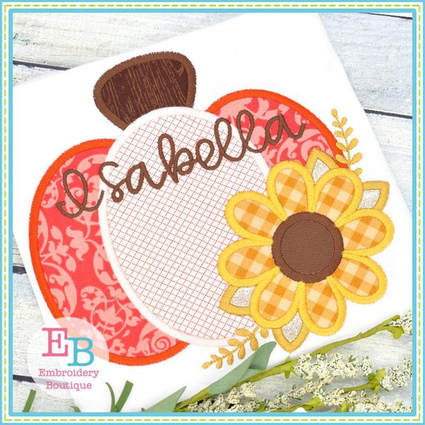 Pumpkin Sunflower Satin Applique, Applique