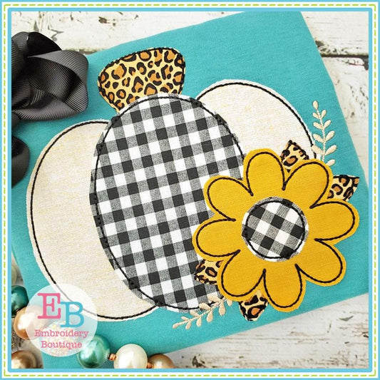 Pumpkin Sunflower Bean Applique, Applique