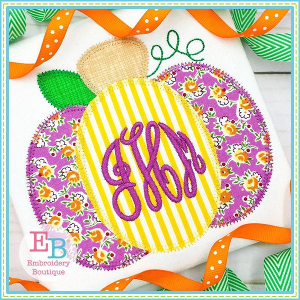 Plump Pumpkin Zigzag Applique, Applique