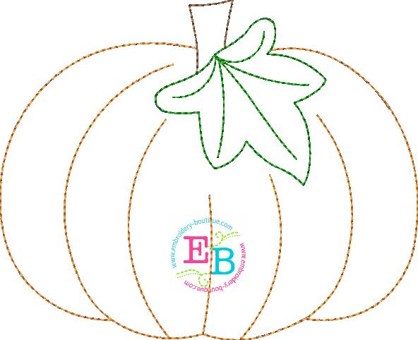 Pumpkin No Tag Bean Applique, Applique