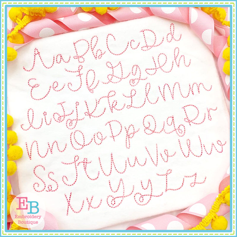 Quickfly Bean Stitch Embroidery Font, Embroidery Font