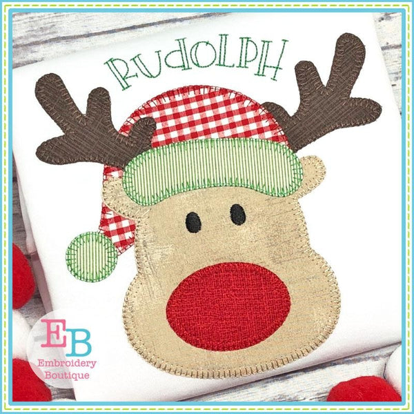 Reindeer Hat Satin Applique, Applique