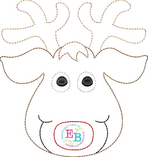 Reindeer Bean Stitch Applique, Applique