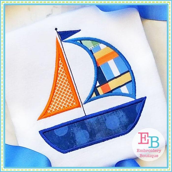 Sailboat 3 Applique, Applique