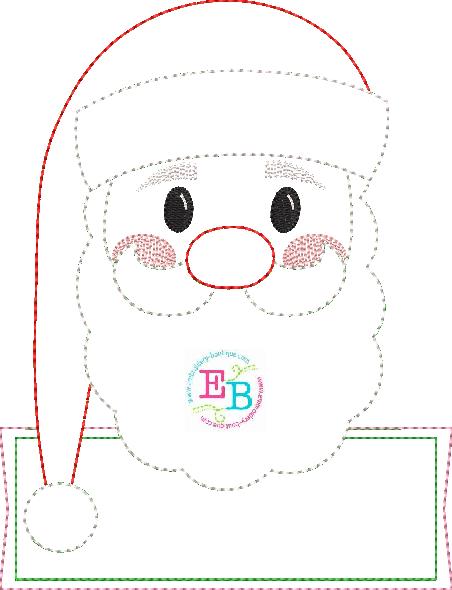 Santa Banner Bean Stitch Applique, Applique