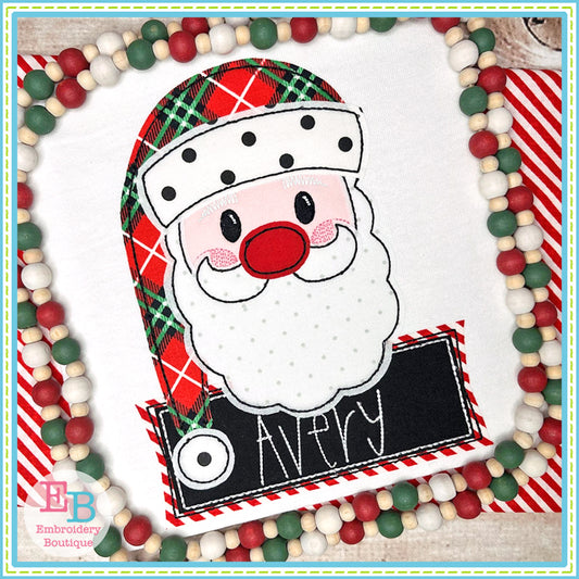 Santa Banner Bean Stitch Applique, Applique