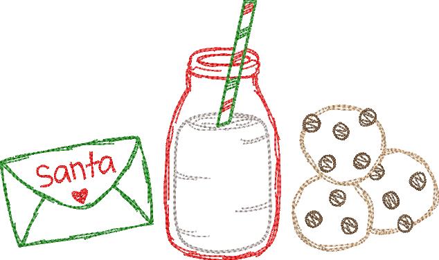 Santa Letter Trio Embroidery Design, Embroidery