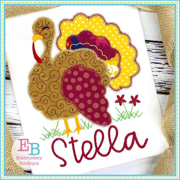 Sassy Turkey Zigzag Applique, Applique
