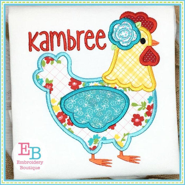 Chicken Rose Satin Applique, Applique
