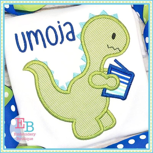 Reading Dinosaur Satin Applique, Applique