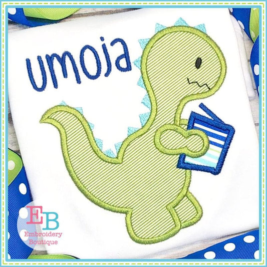 Reading Dinosaur Satin Applique, Applique