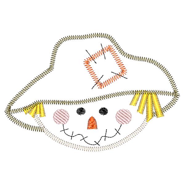 Scarecrow Zig Zag Stitch Applique Design, Applique
