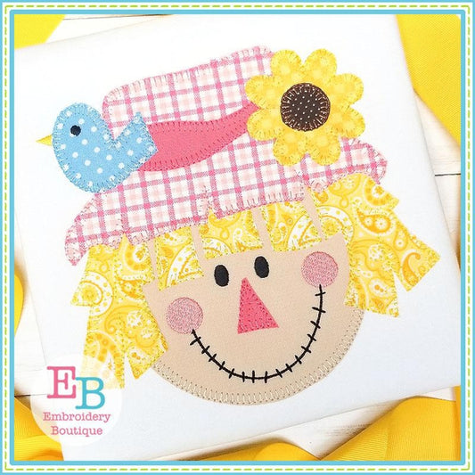 Scarecrow Girl Blanket Stitch Applique, Applique
