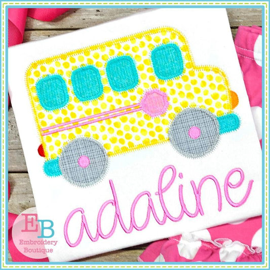 School Bus Zigzag Applique, Applique