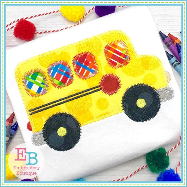 School Bus Zigzag Applique, Applique