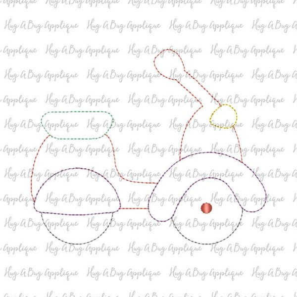 Scooter Bean Stitch Applique Design, Applique