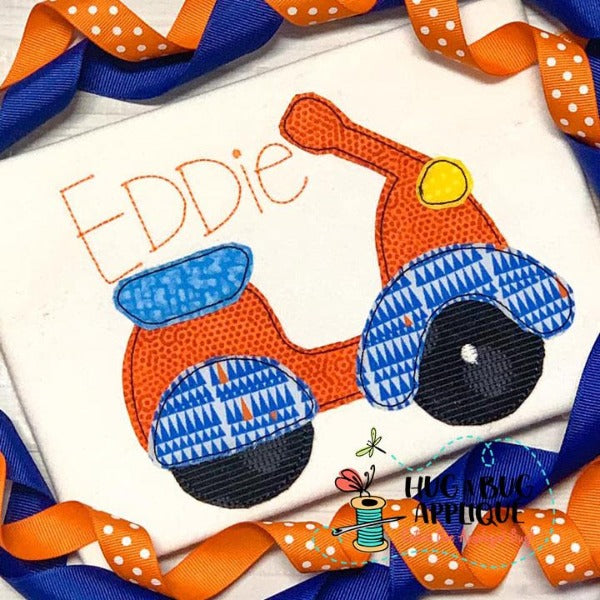 Scooter Bean Stitch Applique Design, Applique
