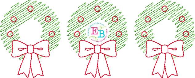 Scribble Wreath Trio Design, Embroidery