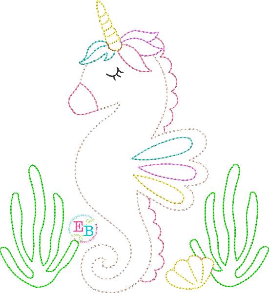 Seacorn Bean Stitch Applique, Applique