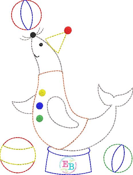 Seal Ball Bean Stitch Applique, Applique