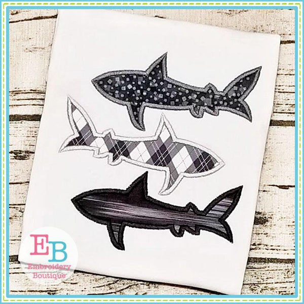 Shark Trio Applique, Applique