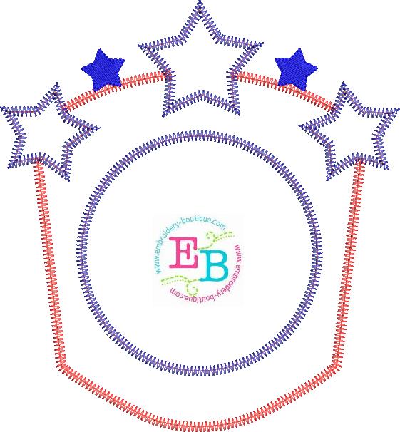 Shield Stars Applique, Applique